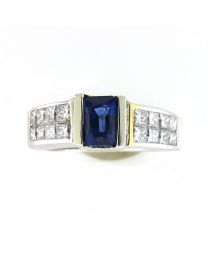 Sapphire Square Diamond Ring